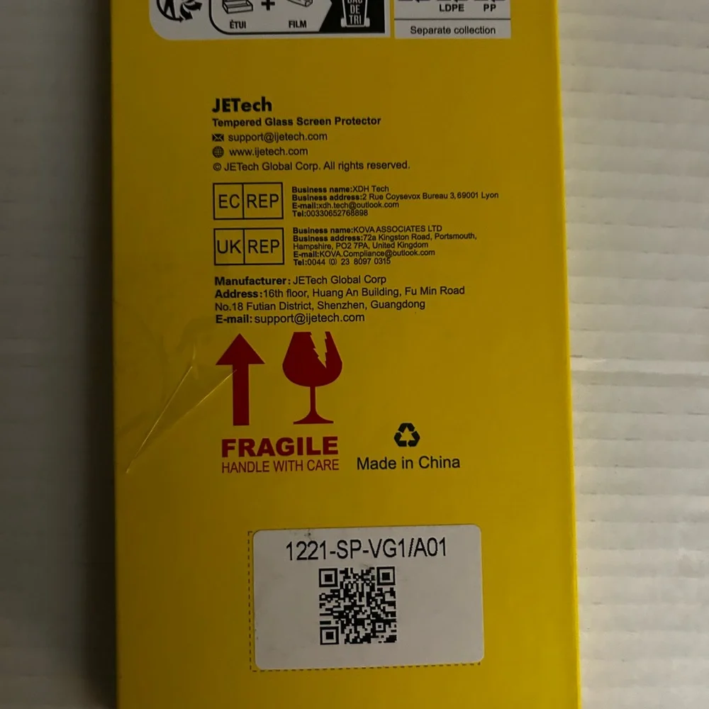 Tempered Glass Screen Protector - Yellow